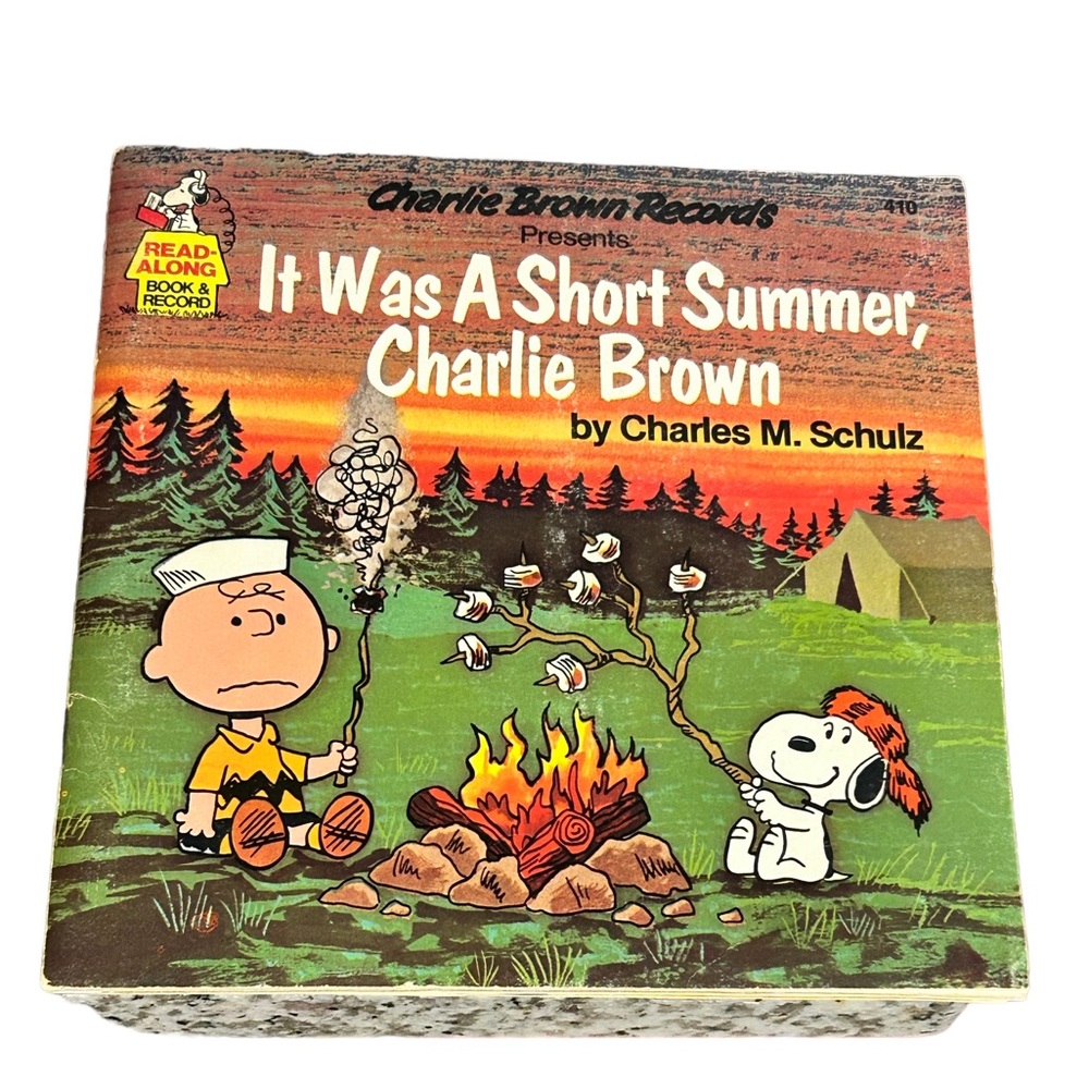 Vintage It Was A Short Summer Charlie Brown Read Along Book & Vinyl Record